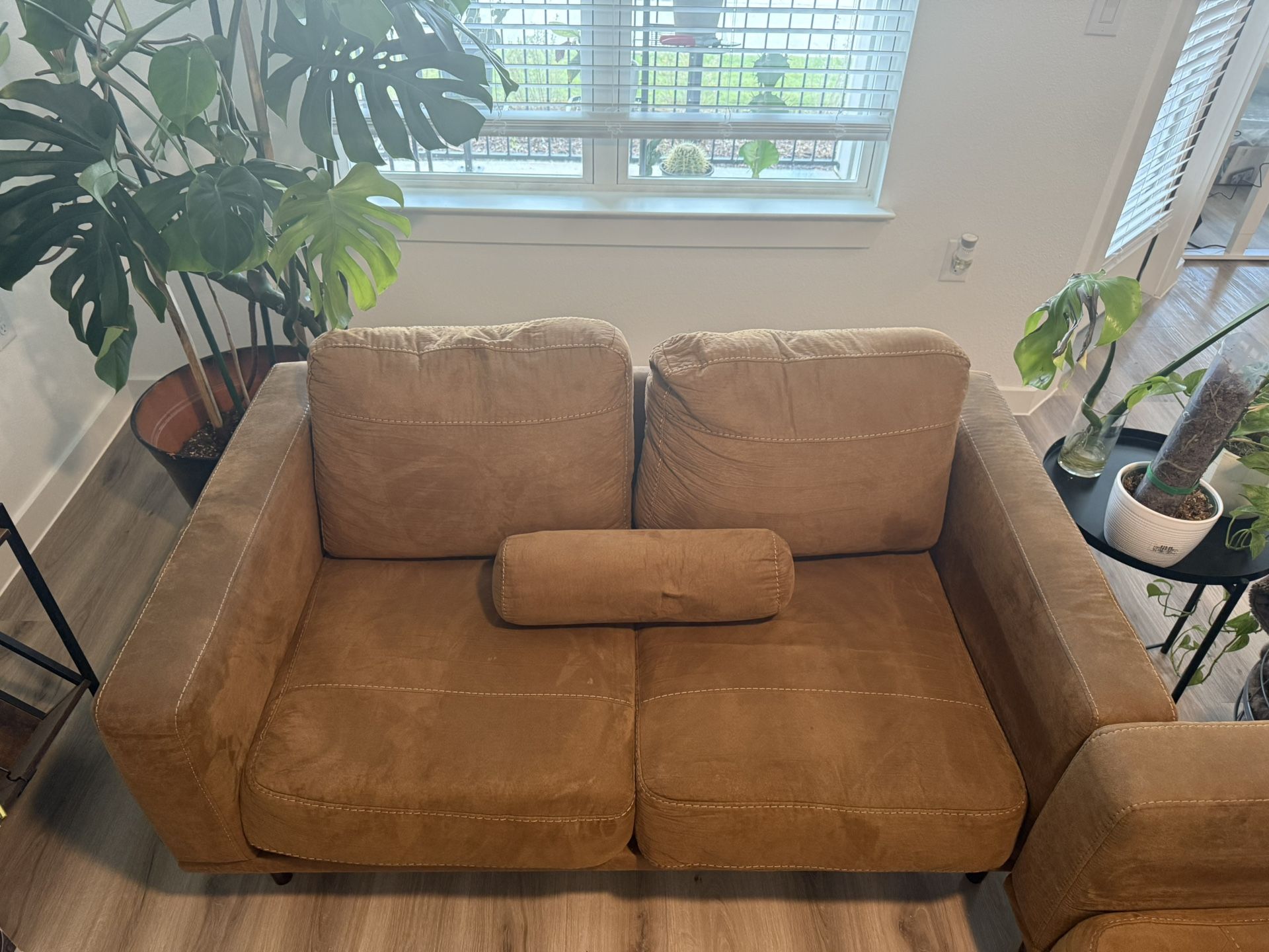 GO (make a offer) Great Deal on Two Suede Couches – Loveseat + Full-Size