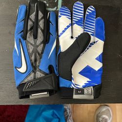 Blue Nike Foootball Gloves