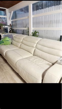 Real leather white furniture