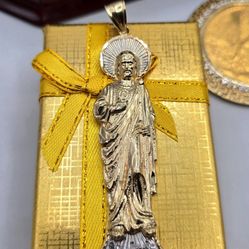 14kt Gold 2D San Judas Pendant Dije De San Judas Oro 14kt