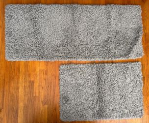 Grey Shaggy Rug Set Moon Shaggy MOON-400 2-Piece Runner + Mat
