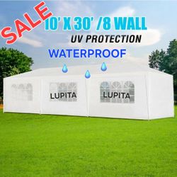 10x30 White Gazebo Wedding Party Tent Canopy With 6 Windows & 2 Sidewalls -8
(FOR SALE)