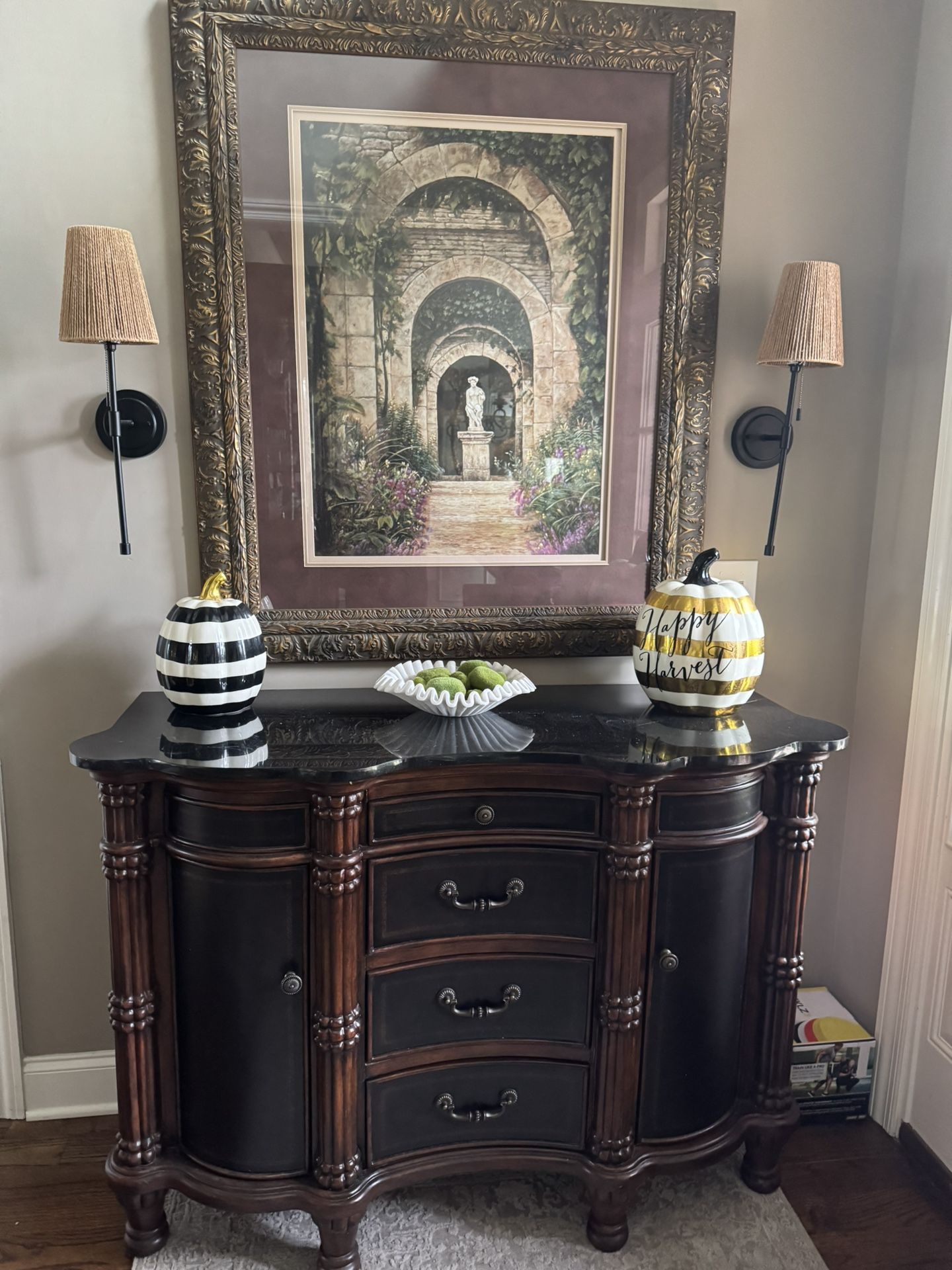Entry Table And Wall Art Set