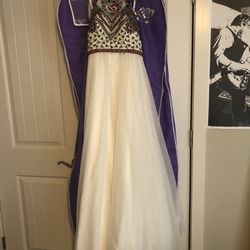 Sherri Hill Ivory Two Piece Prom Dress