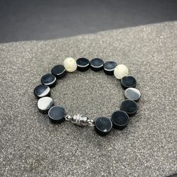Magnetic black and white bracelet