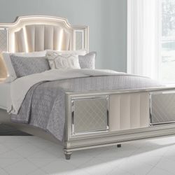 Chevanna Platinum Queen Upholstered Panel Bed