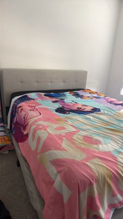 Queen bed with mattress box spring