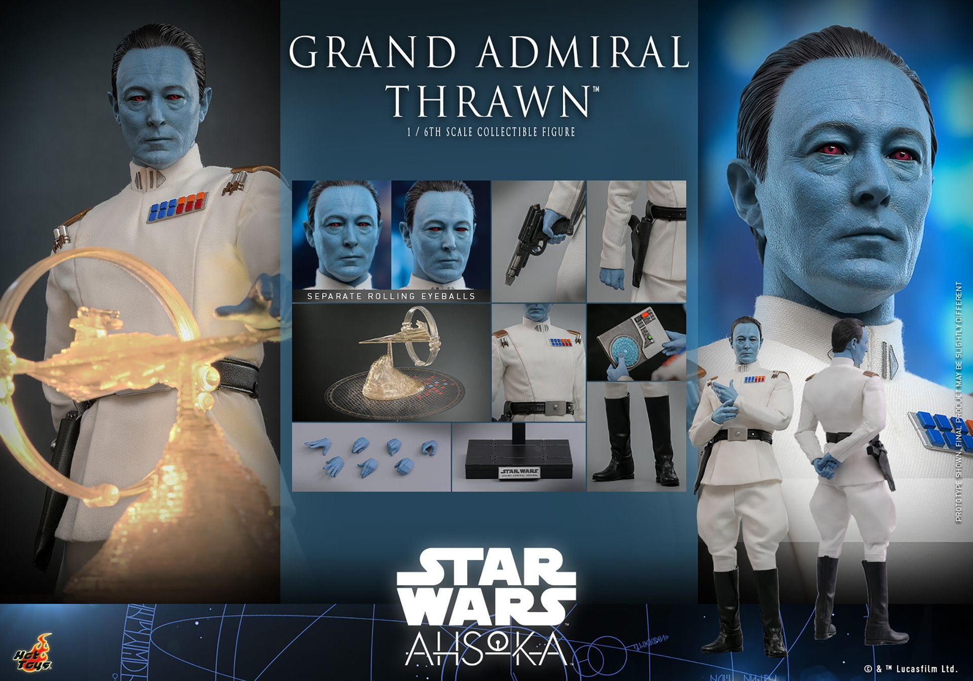 Star Wars Hot Toys Ahsoka Grand Admiral Thrawn Marvel Dc 1/6 Scale