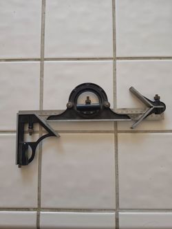Vintage 4-Piece Combination Square Set (12" Blade, Protractor, Center Finder)