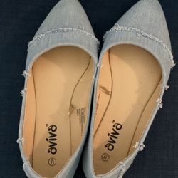 Light Blue Jean Flats