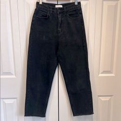 Oak Fort Black High Rise Ankle Length Jeans Size M