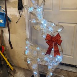 Reindeer Twinkle Lighted Gold With Now