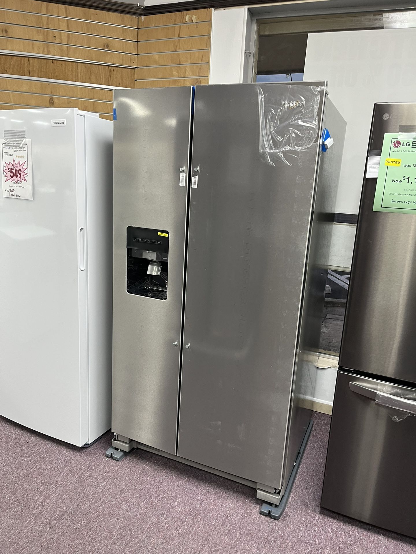 Refrigerator, Whirlpool Brand New 36” Side By Side