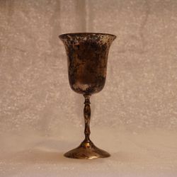 Goblet Glass EPNS 6.5” Made In India. Silver Plated Great Condition.