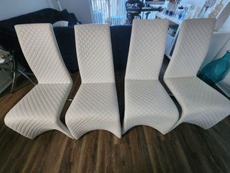 White dining  chairs