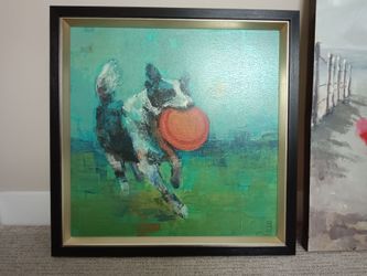27" x 27" dog art