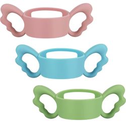 Brand New-3 Pack Baby Bottle Handles Silicone Wide Neck Feeding