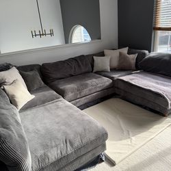 Grey sectional couch