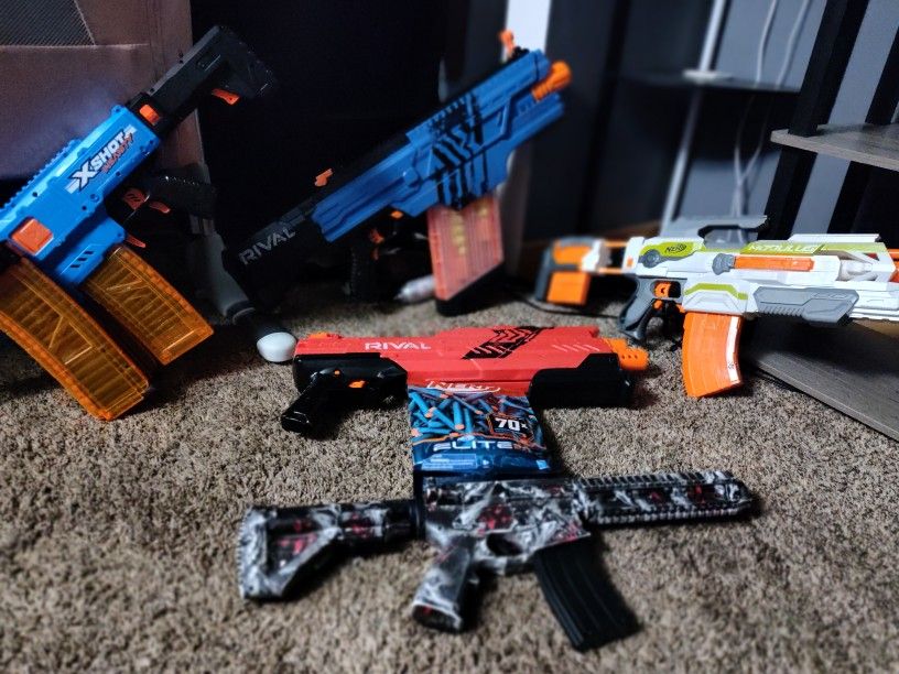 Assortment Of Nerf Guns W/ Ammo
