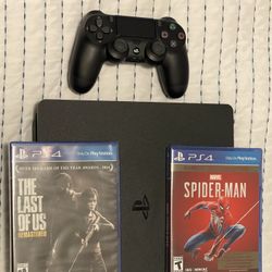 PlayStation 4 With SpiderMan And Last Of Us