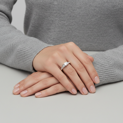 14K White Gold Diamond Womens Ring - 1.09ct