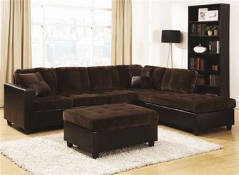Brand New Two-Toned Dark Chocolate Sectional