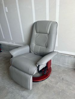Gray Faux Leather Manual Recliner