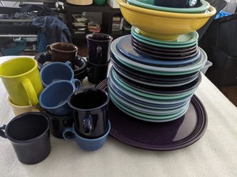 Used Fiestaware Set - Dinner Plates, Bowls, Mugs, & PIZZA PLATE!
