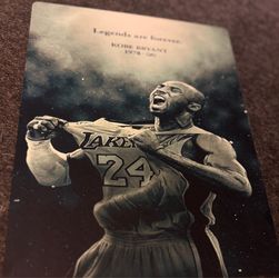 Kobe Bryant on metal sheet