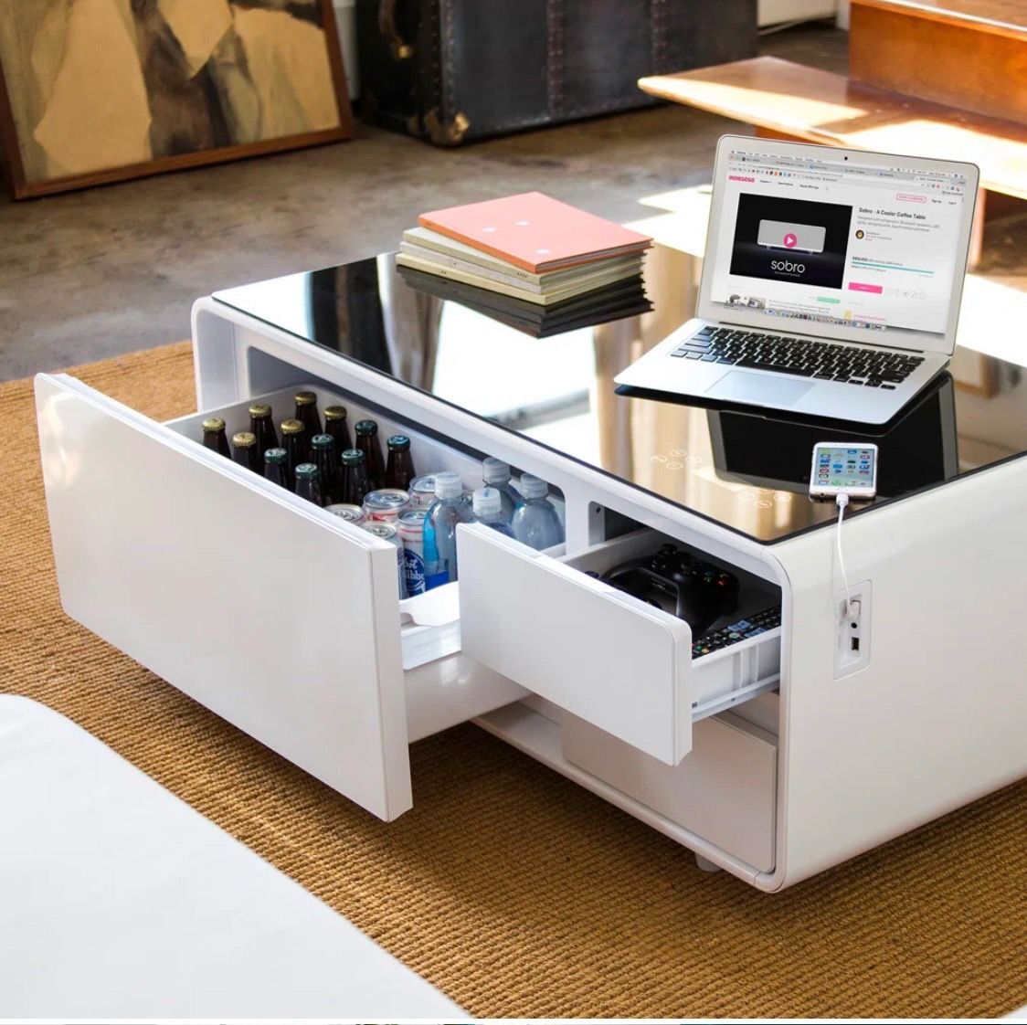 Smart Coffee Table with Fridge