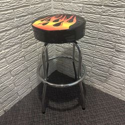 Flame Print Bar Stool