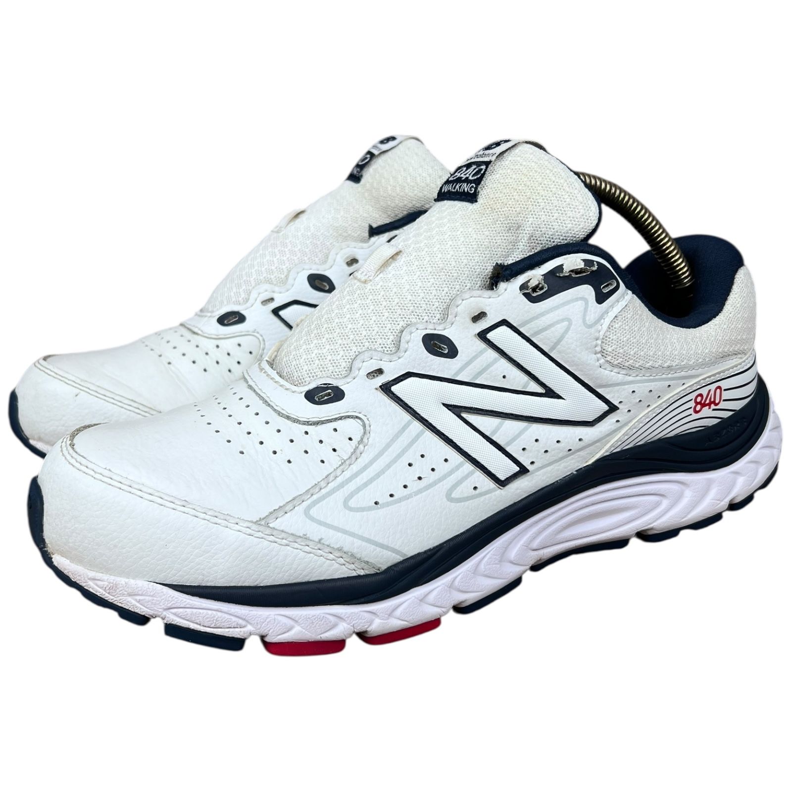 New Balance Mens 840 V3 Walking Sneaker Shoe MW840NR3 White Blue Sz 10 D No Lace