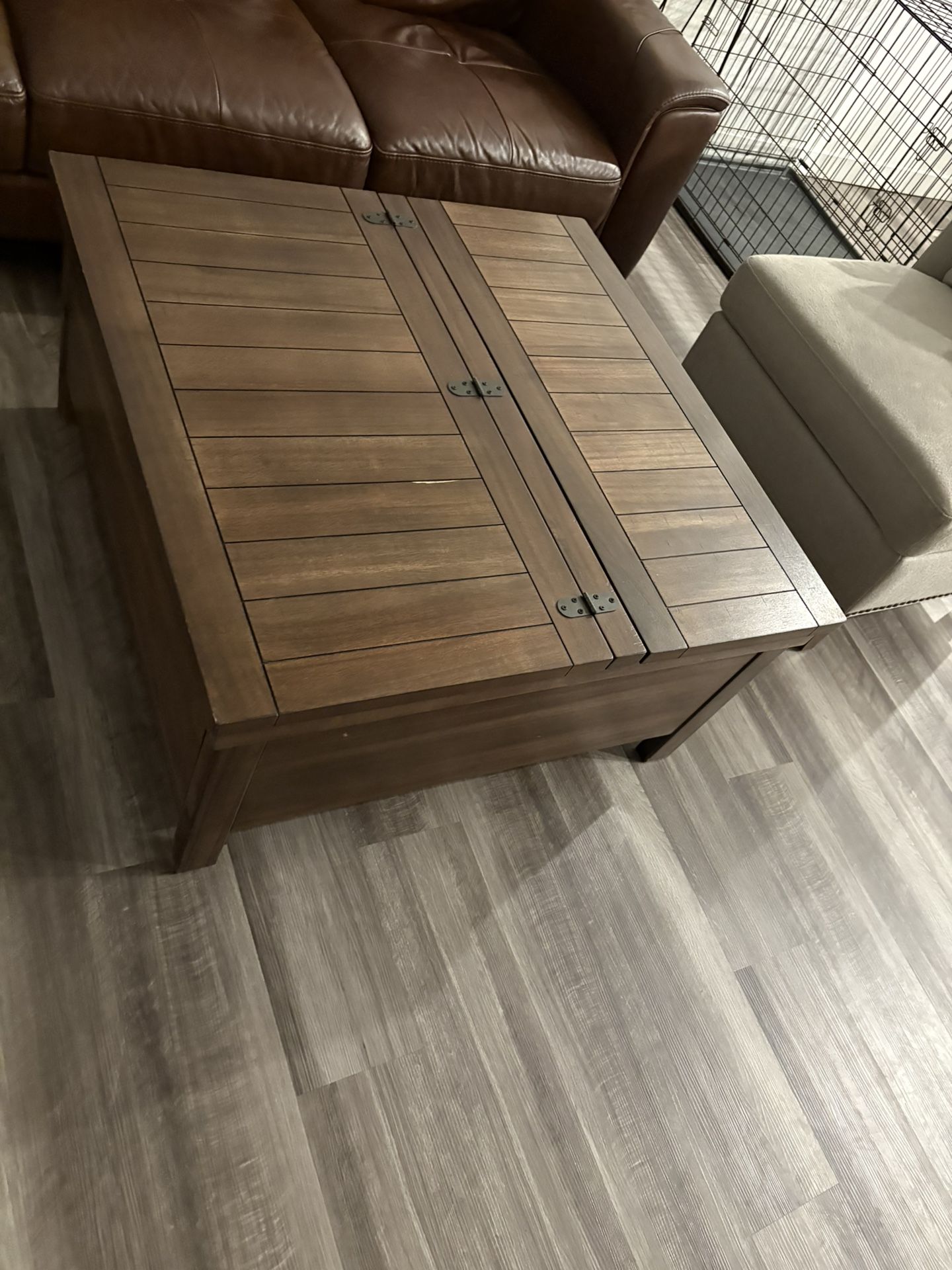 Dark Wood Ottoman