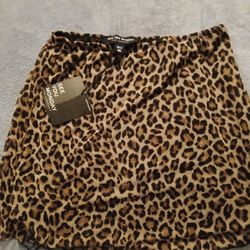 Leopard Print Mini Skirt 