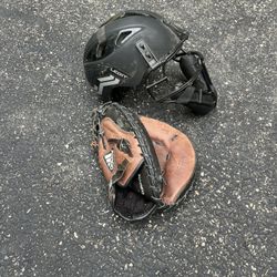 Catchers Mitt And Helmet 