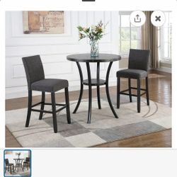 Rounding Espresso Nail Head Gray stools Only