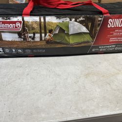 Coleman Sundome Tent 4 Person 9βX7' Backpacking Camping Green/white