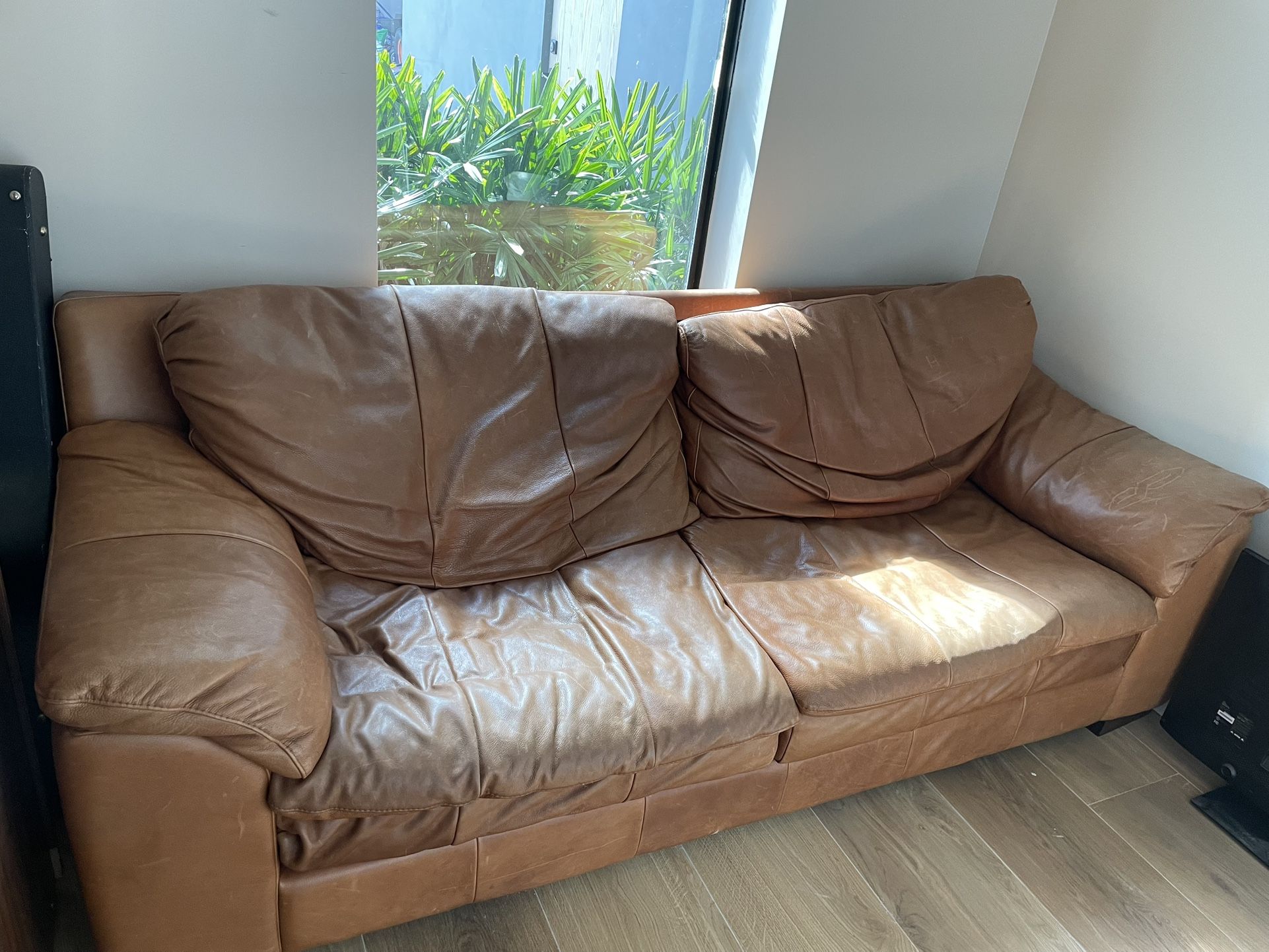 Genuine Leather 90” Couch . $400