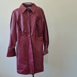 Vegan Leather Button Dress