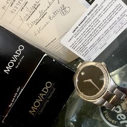 Genuine Movado Museum 84-E7-1891 Men’s Watch With All Serial Numbers And Paperwork 