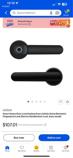 Smart Biometric Fingerprint Door Lock – Black Keyless Entry Handle