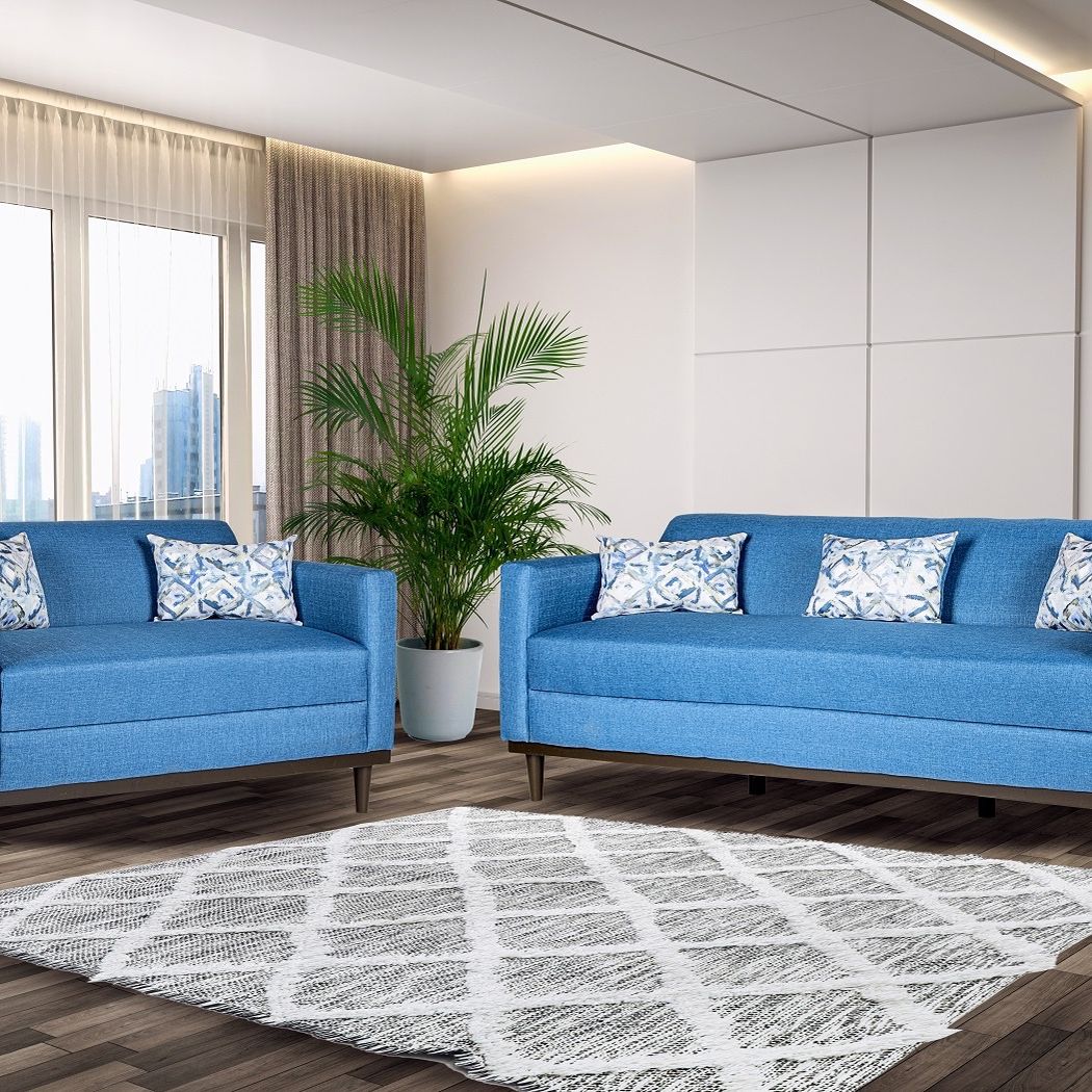 $399.99 Sofa And Loveseat In Aqua Blue Fabric