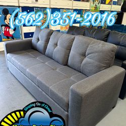 3 Seat Futon Couch Bed Gray Sofa Cama 