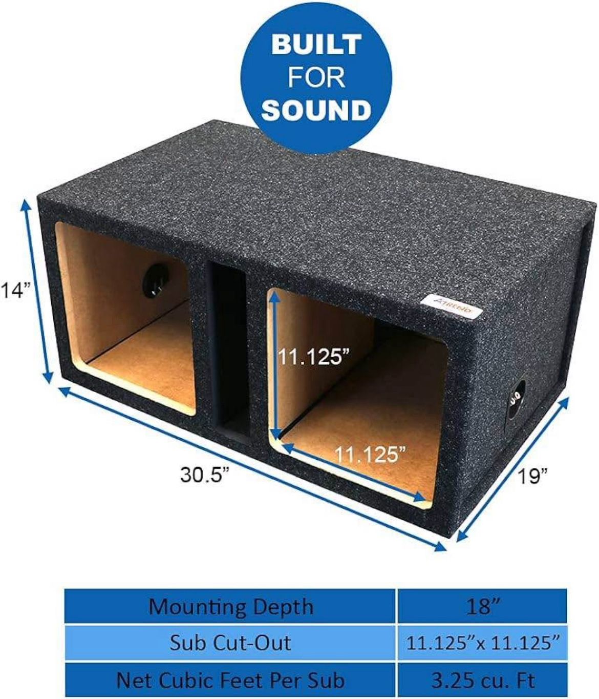 12" Dual Vented Square Subwoofer