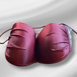 NWT Aerie Maroon Bandeau Bikini Bra – Size M  Cute & comfy for sunny days (Bikini Bottom not included)  