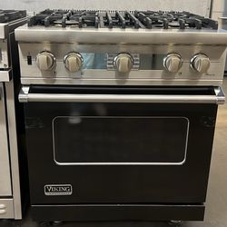 Viking 30”Wide Dual Fuel Range Stove Gloss Black 