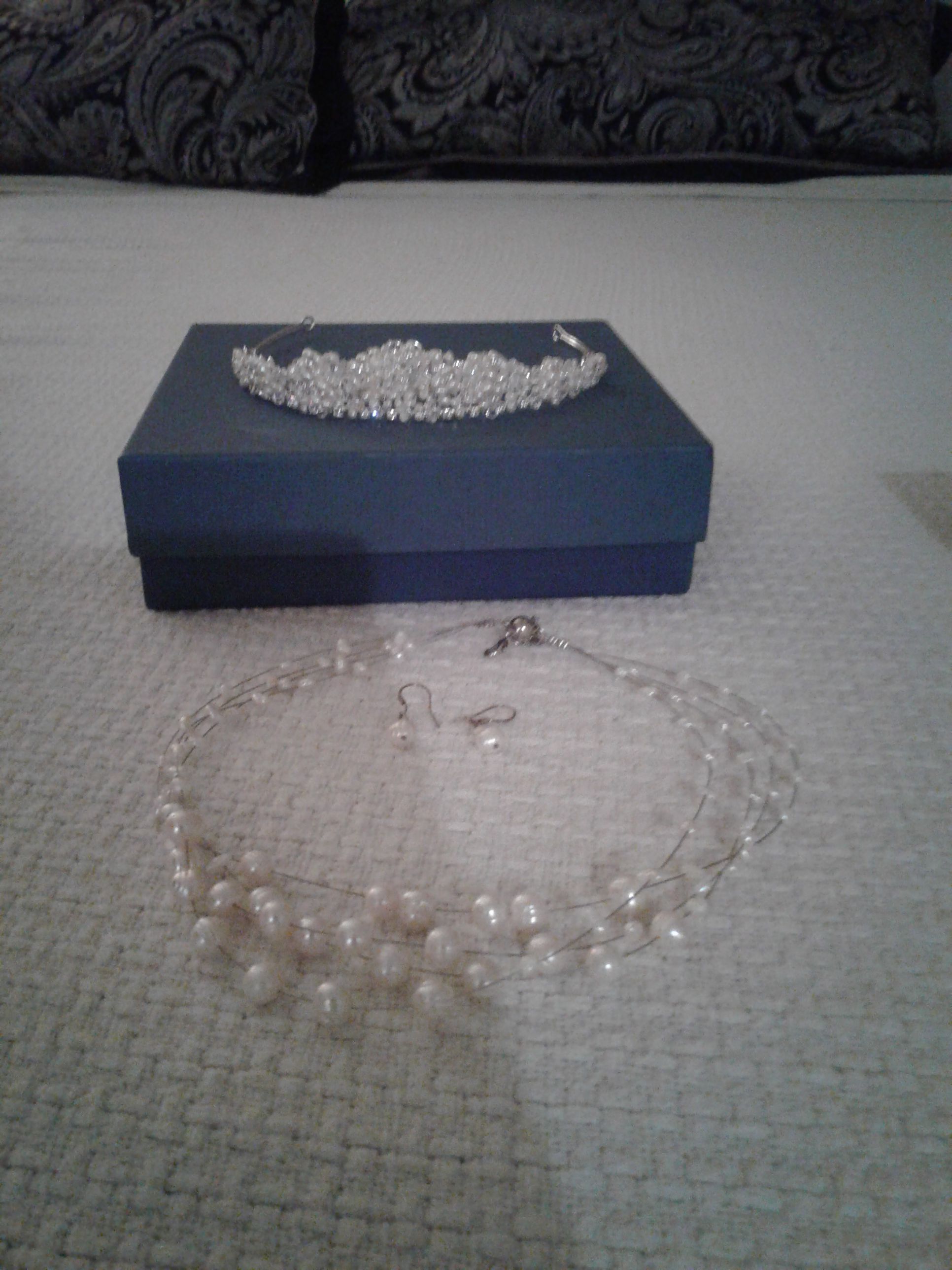 Pearl Tiara, earrings and necklace