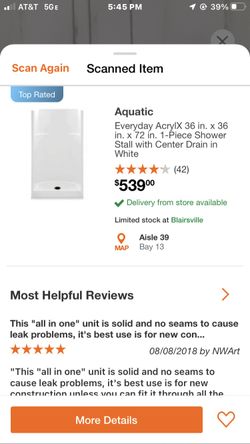 36” Shower
