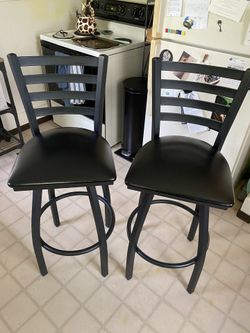 2 Black Bar Stools