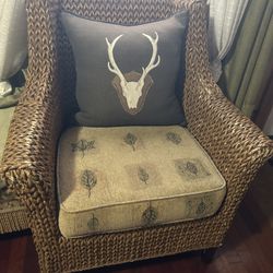 Wicker Chair And Loveseat 